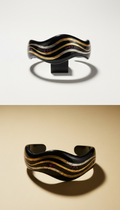 Obsidian Wave Cuff Bracelet