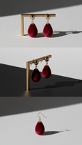 Crimson Velvet Drop Earrings