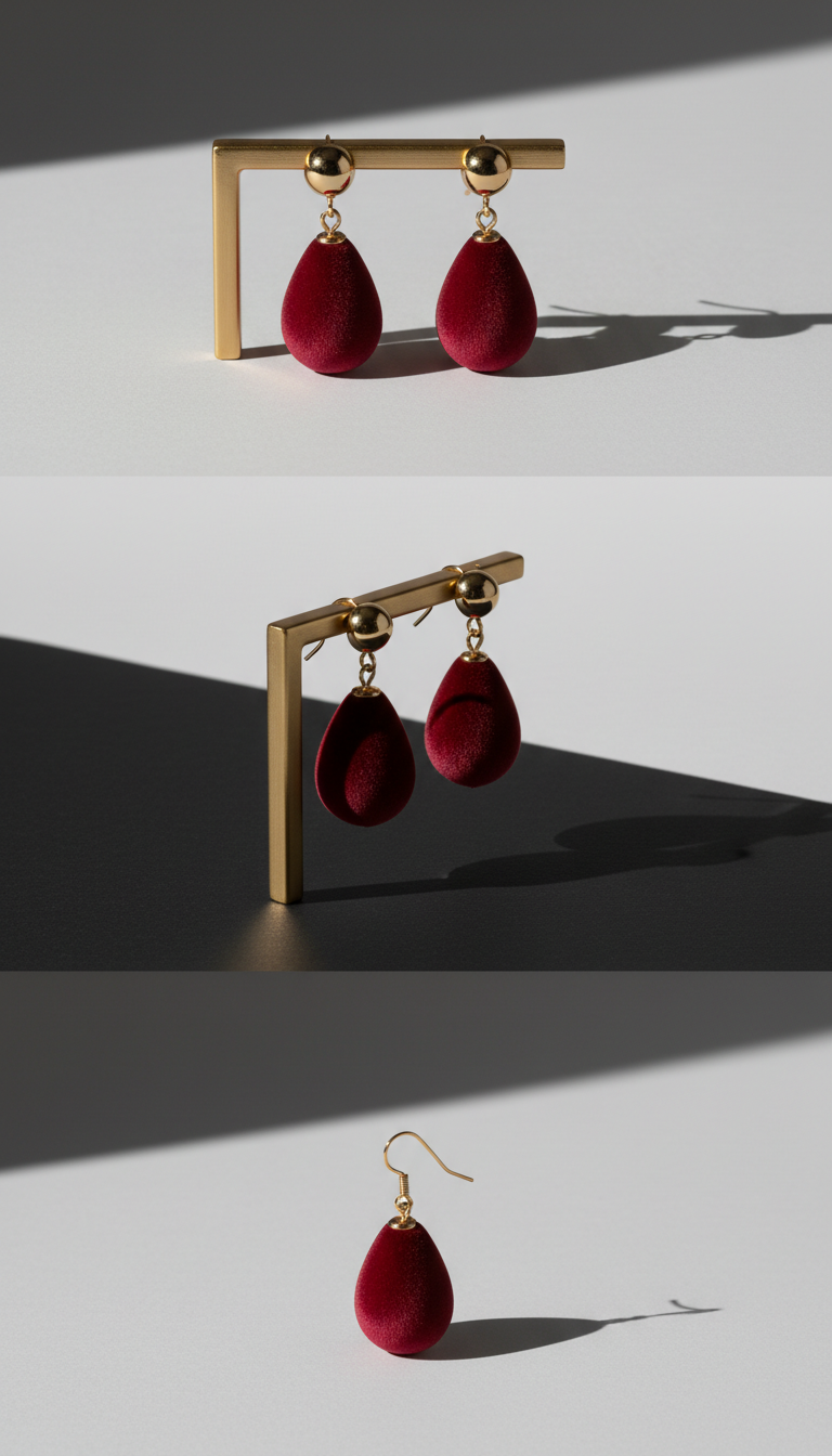 Crimson Velvet Drop Earrings