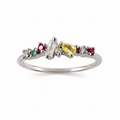 Adjustable Multicolor Zircon Stainless Steel Ring