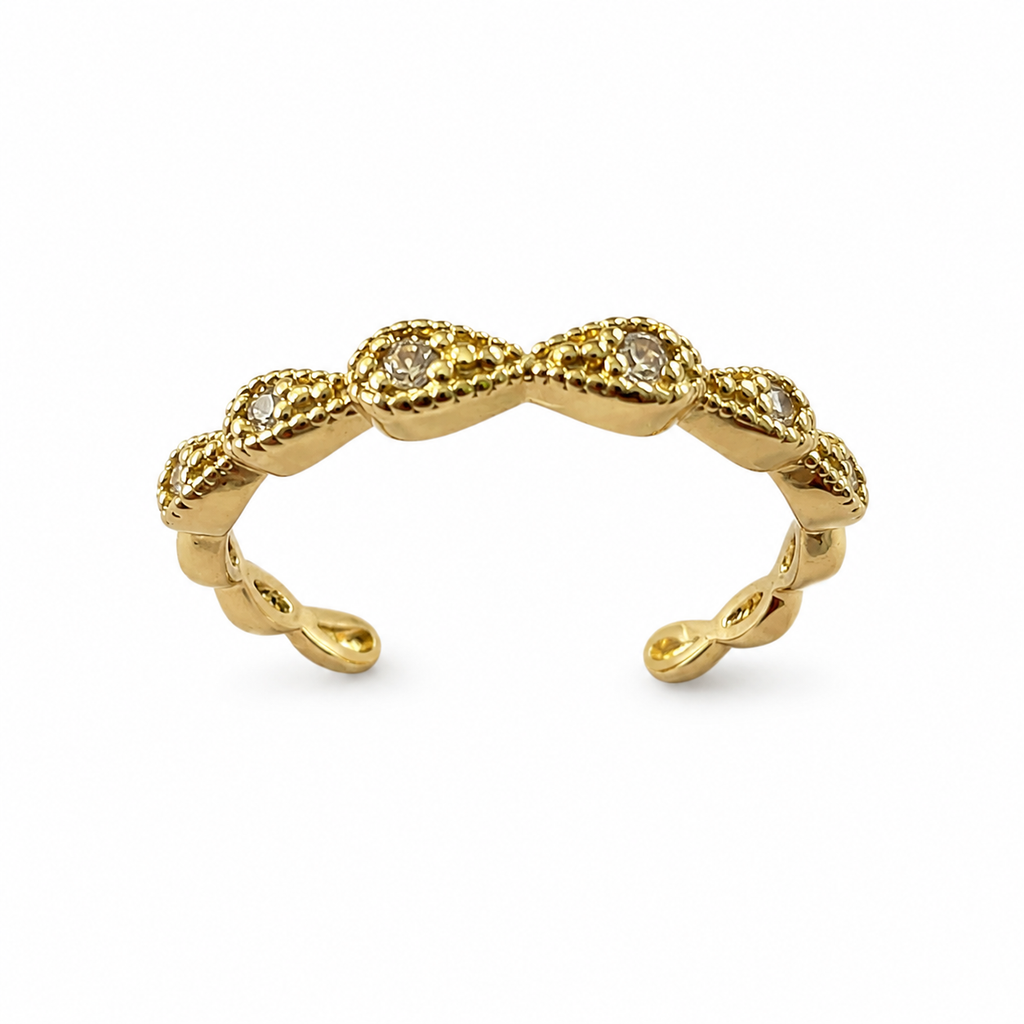 Infinity Twist Adjustable Gold Ring