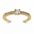 Adjustable Solitaire Zircon Gold Tone Ring