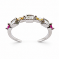 Adjustable Multicolor Zircon Stainless Steel Ring