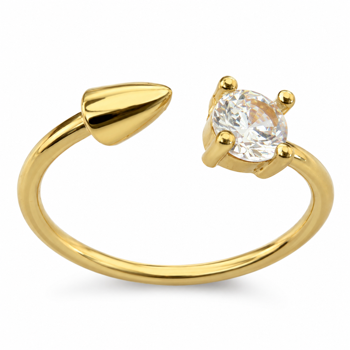 Golden Arrow Solitaire Ring