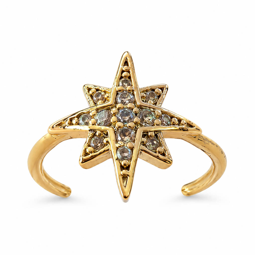 Celestial Starburst Zircon Ring