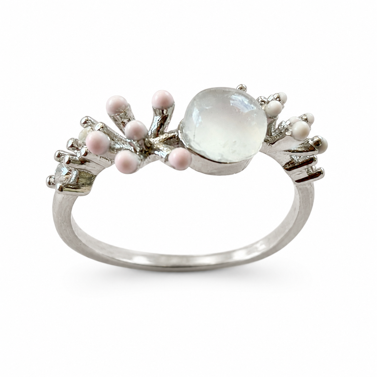 Moonlit Blossom Natural Stone Ring