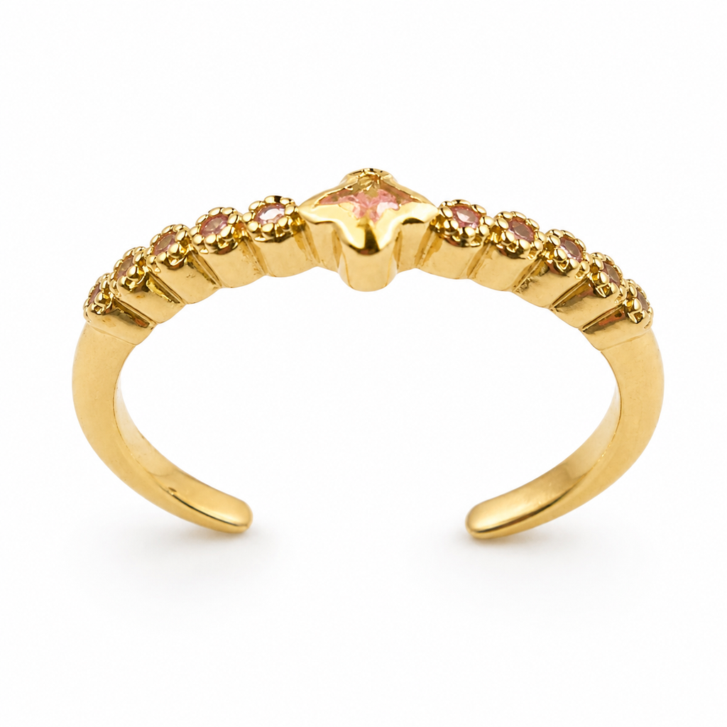 Golden Clover Sparkle Ring