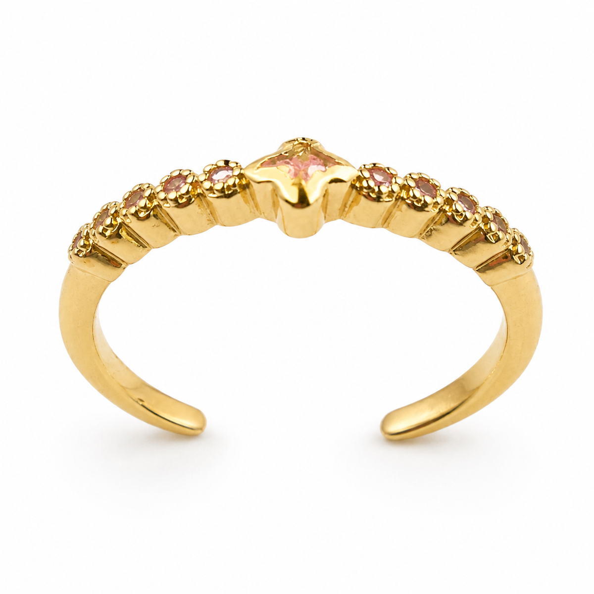 Golden Clover Sparkle Ring