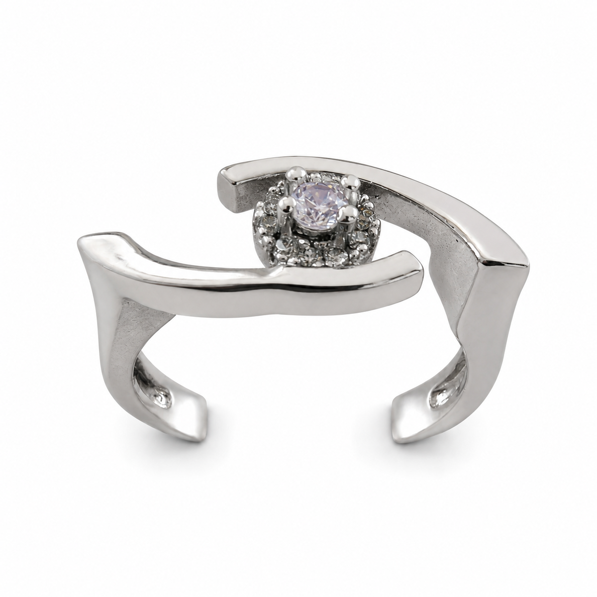 Silver Orbit Halo Ring