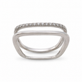 Silver Parallel Sparkle Ring