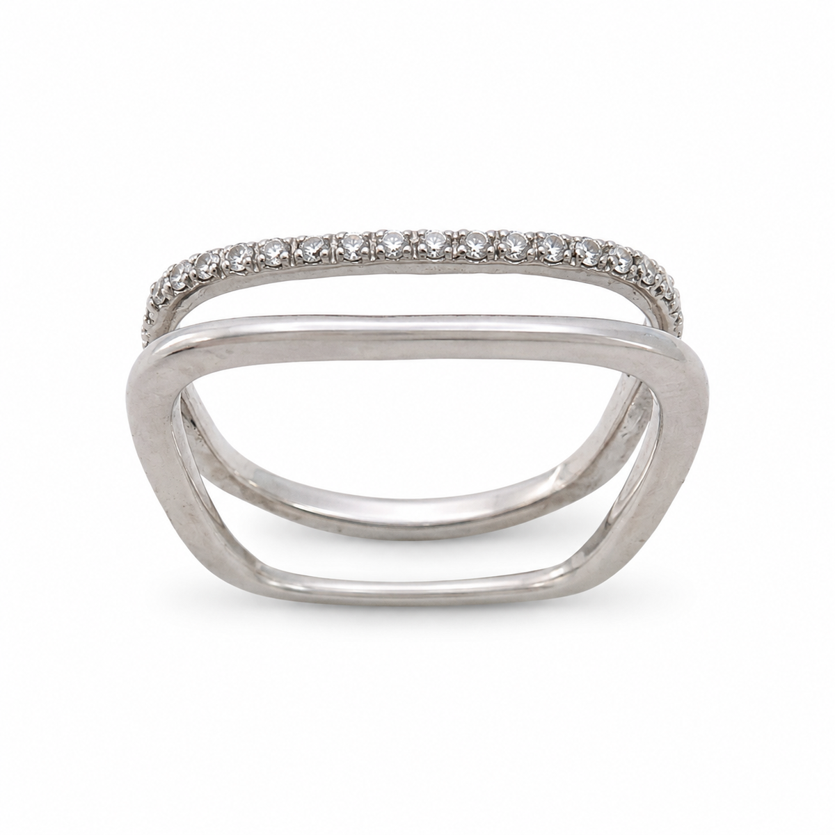 Silver Parallel Sparkle Ring