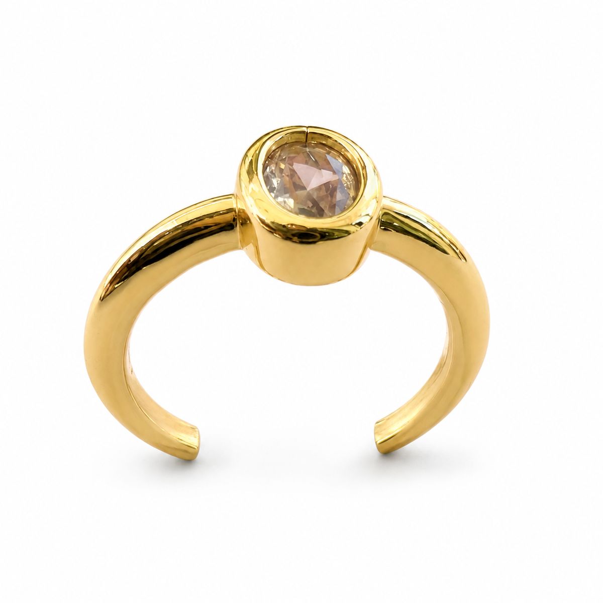 Golden Oval Natural Stone Ring