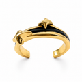 Black Braided Cord Star Adjustable Ring