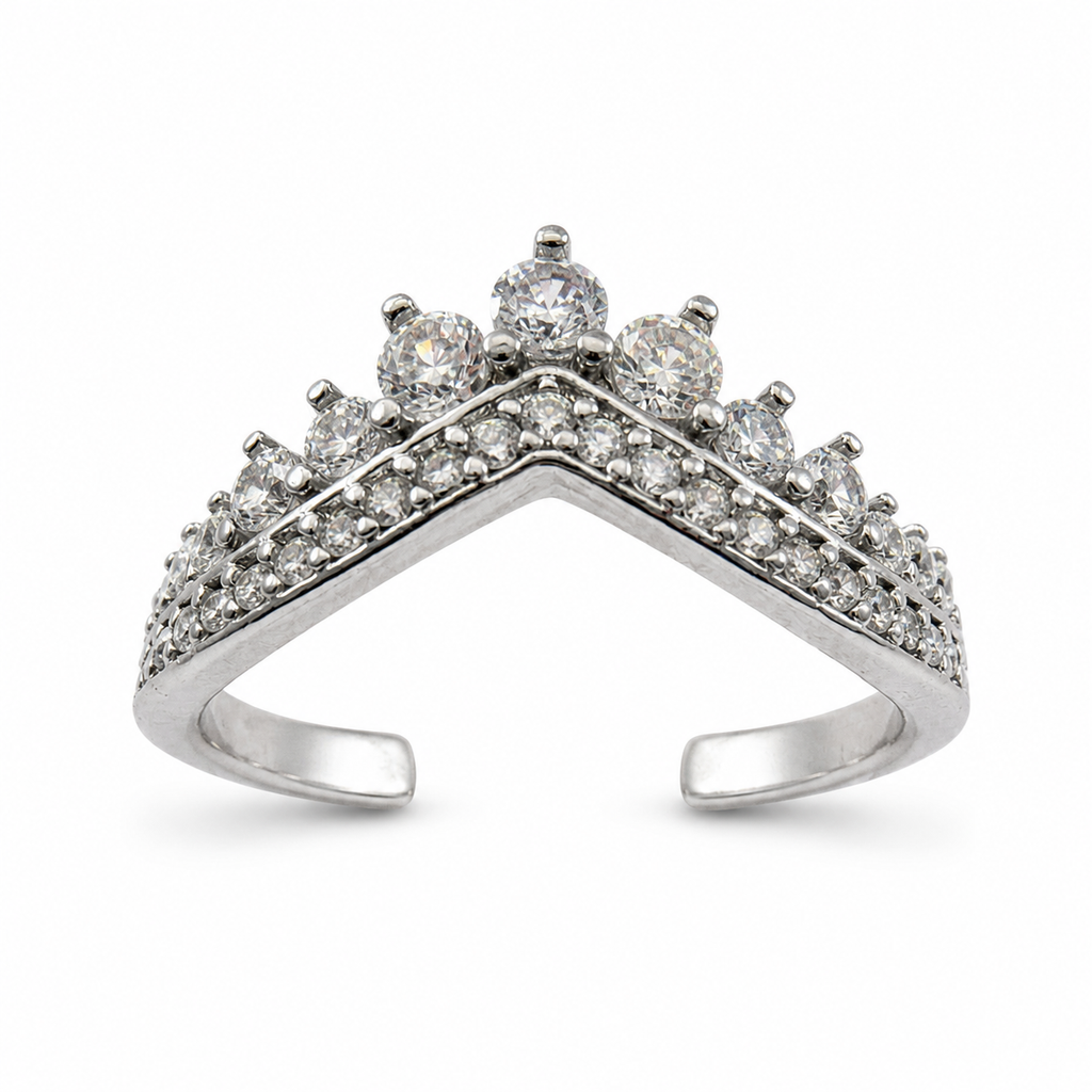 Royal Crown Zircon Adjustable Ring