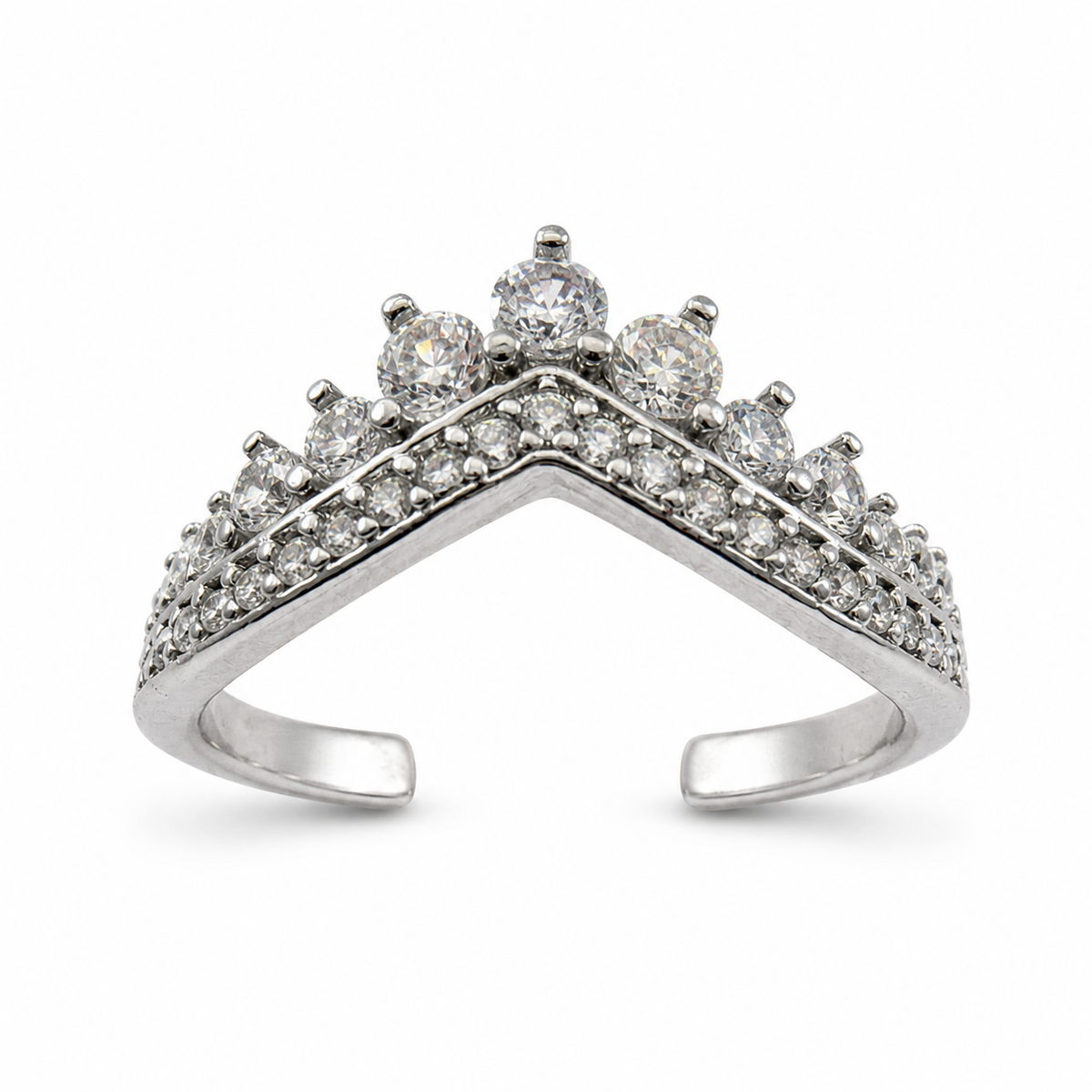 Royal Crown Zircon Adjustable Ring