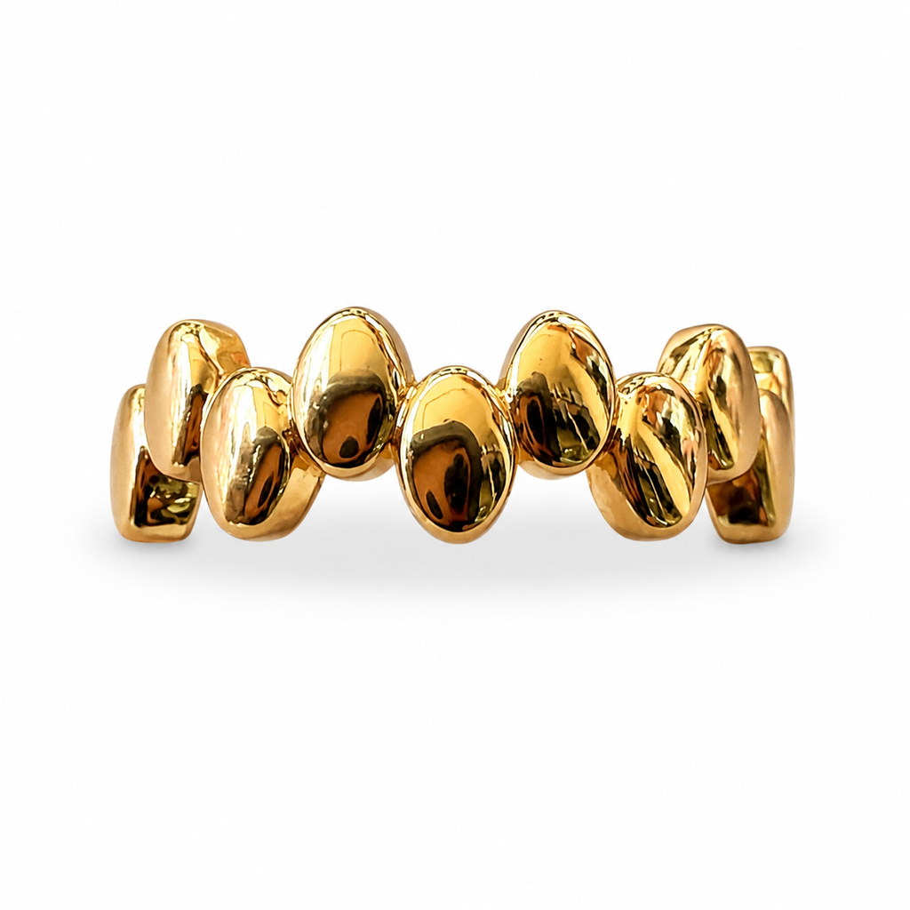 Golden Pebble Adjustable Statement Ring