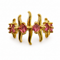 Pink Flame Sculptural Statement Adjustable Ring