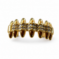 Golden Fang Crystal Adjustable Statement Ring