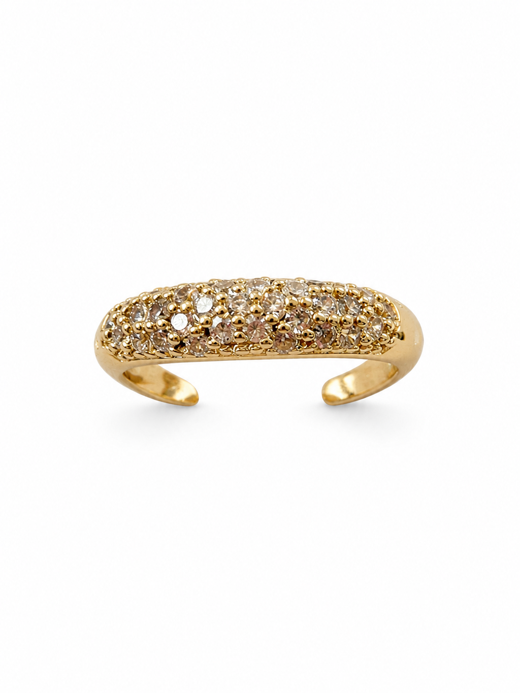 Golden Radiance Crystal Pavé Adjustable Ring