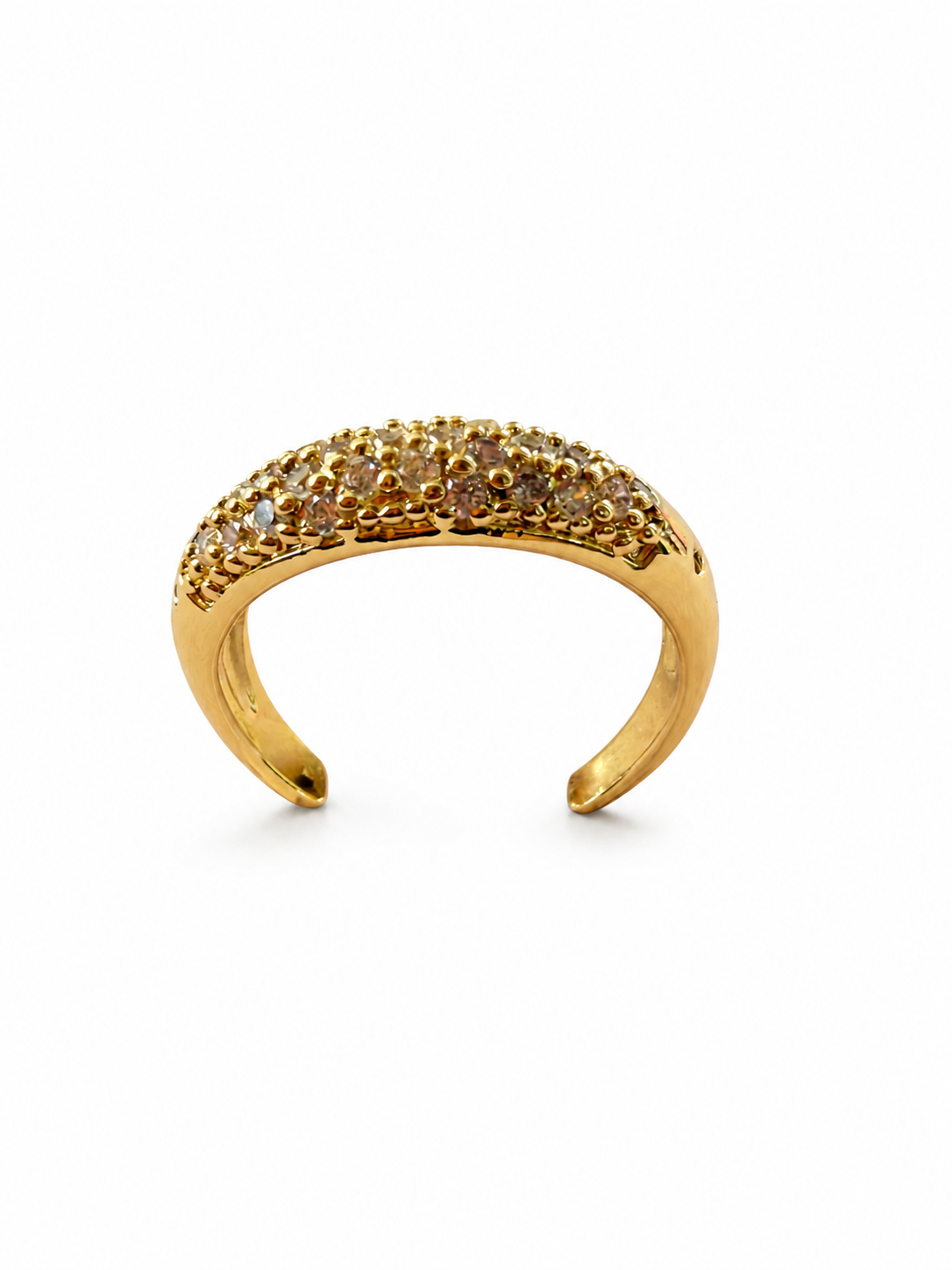 Golden Radiance Crystal Pavé Adjustable Ring