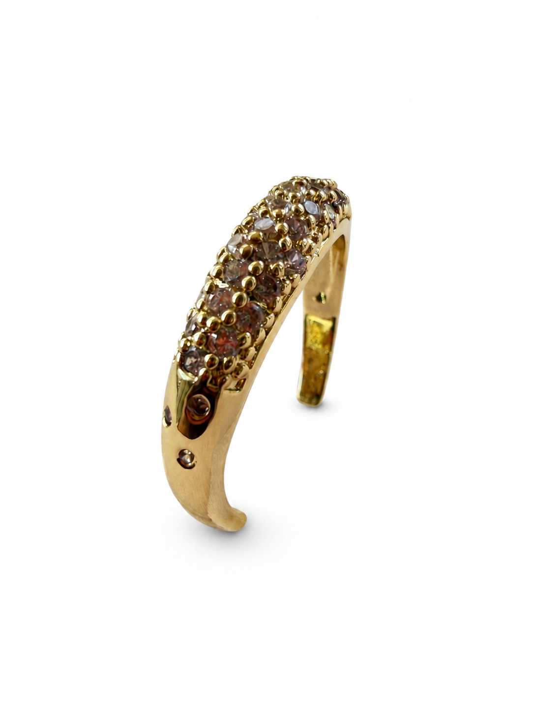 Golden Radiance Crystal Pavé Adjustable Ring