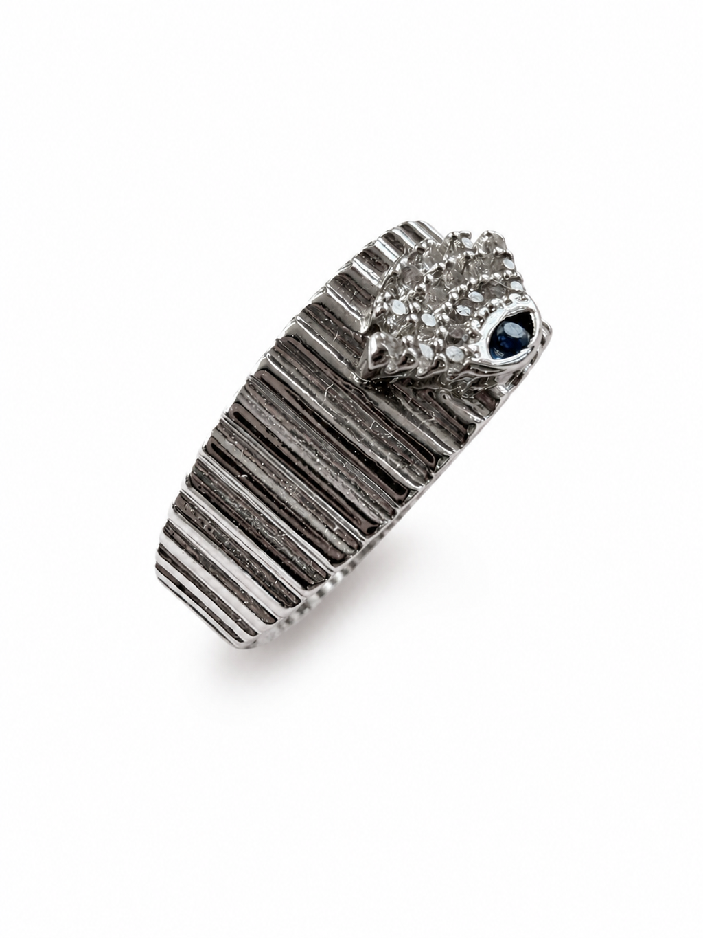 Royal Gaze Silver Crown Eye Adjustable Statement Ring