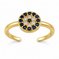 Blue Evil Eye Zircon Adjustable Ring