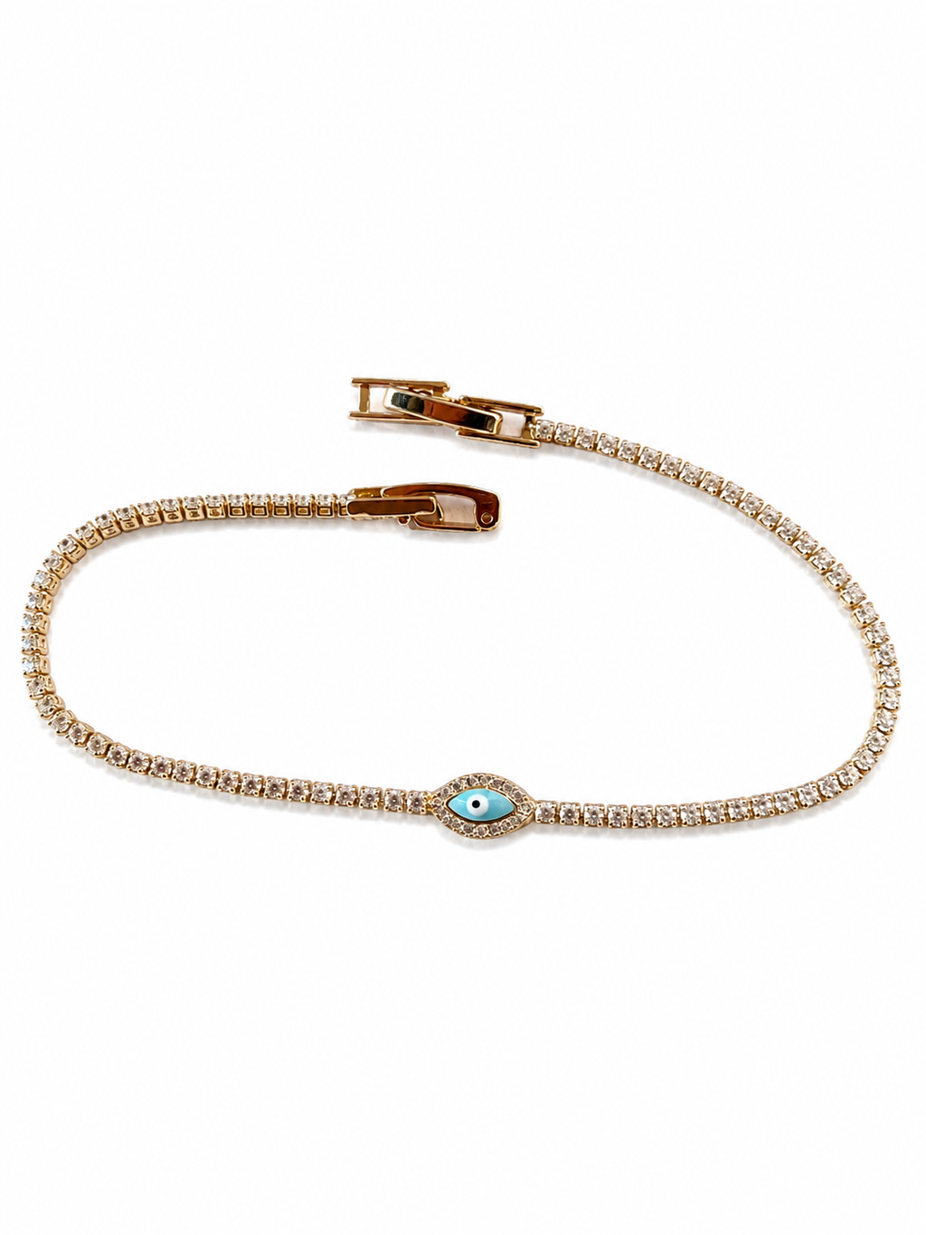 Turquoise Evil Eye Crystal Tennis Bracelet