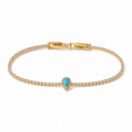 Turquoise Teardrop Crystal Tennis Bracelet