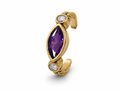 Amethyst Purple Marquise Adjustable Gold Ring