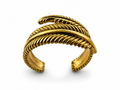 Gold Feather Leaf Wrap Adjustable Ring