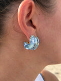 Natural Stone Mother of Pearl Look Gold Plated Earrings