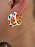 Gold Plated Enamel Steel Earrings