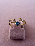 Adjustable Multicolor Natural Stone Gold Plated Ring