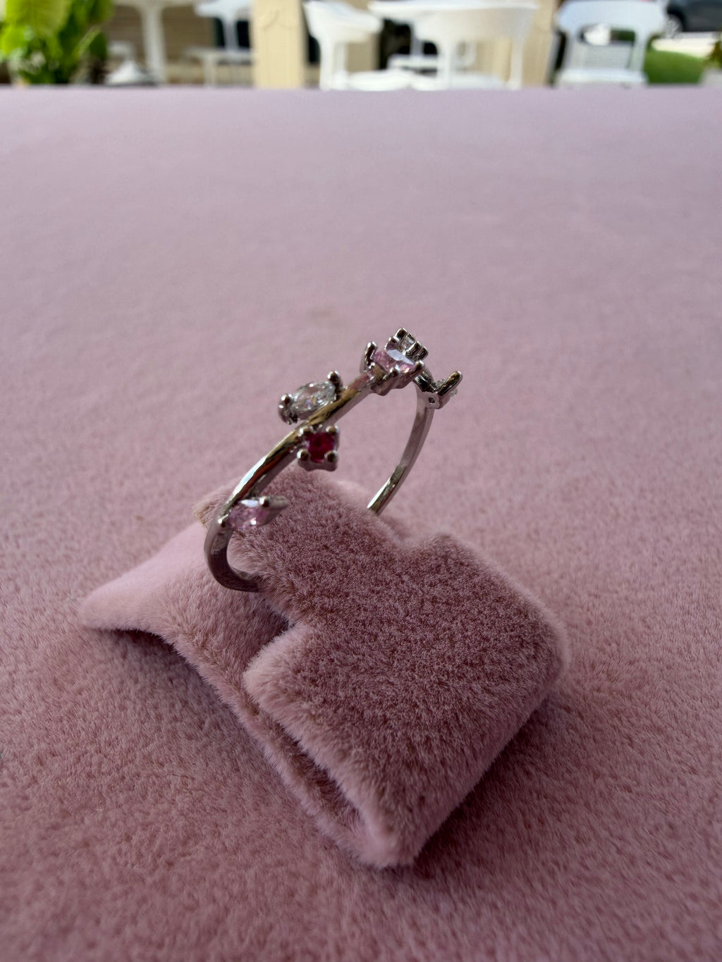 Adjustable Natural Stone Stainless Steel Ring