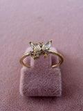 Adjustable Butterfly Zircon Stainless Steel Ring