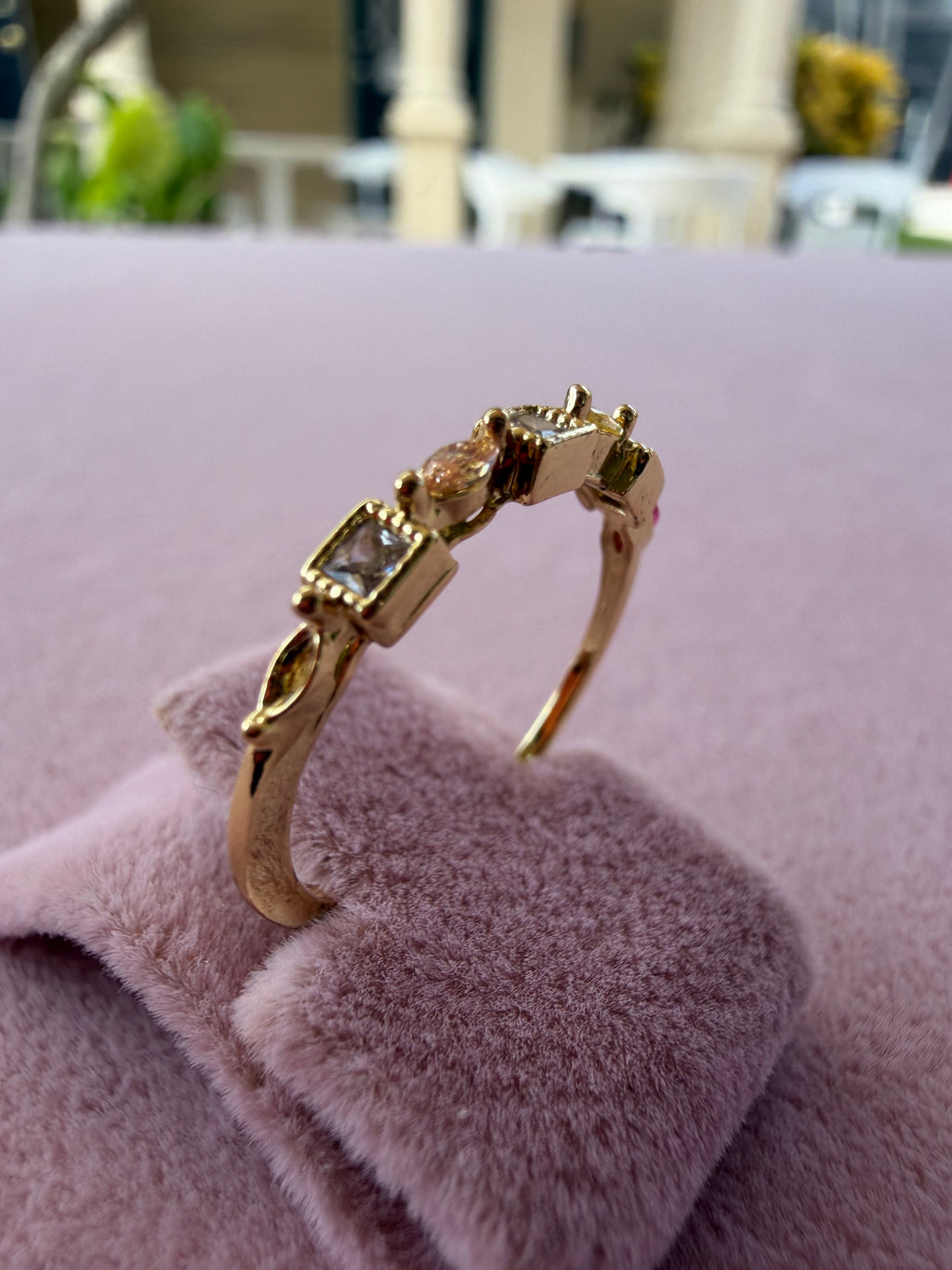Adjustable Multicolor Zircon Stainless Steel Ring