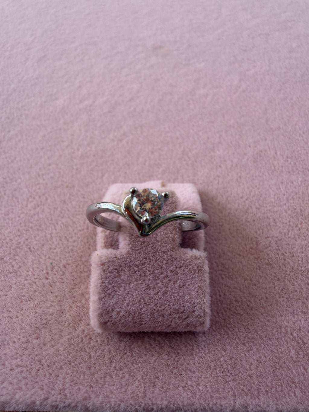 Adjustable Solitaire Zircon Stainless Steel Ring