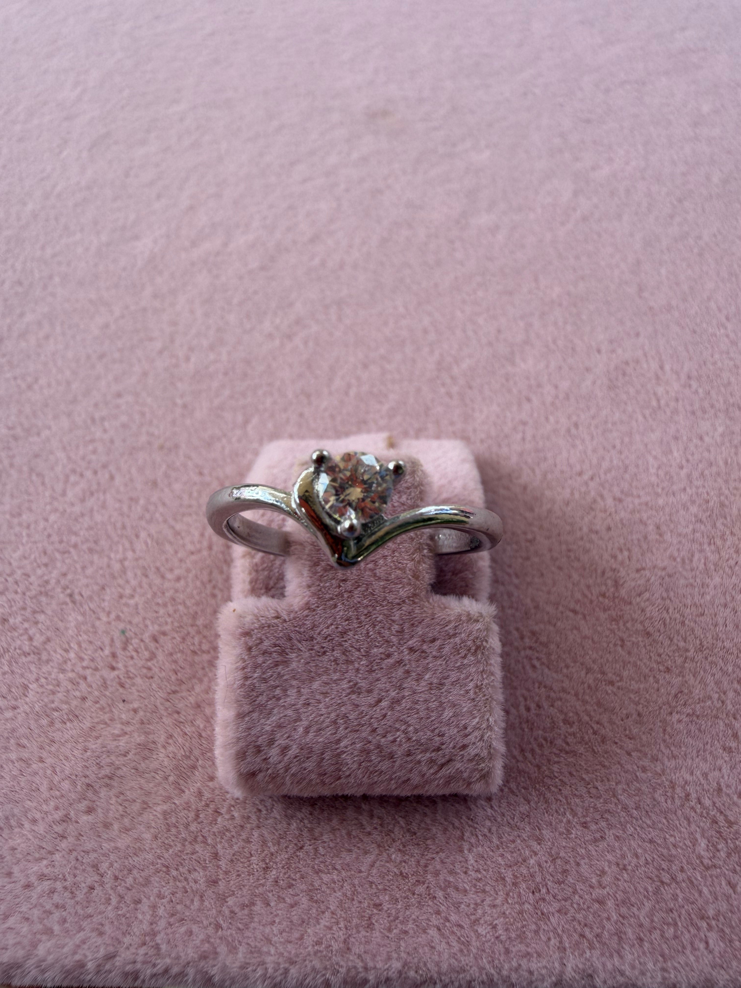 Adjustable Solitaire Zircon Stainless Steel Ring