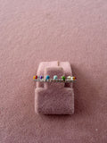 Adjustable Rainbow Stone Stainless Steel Ring