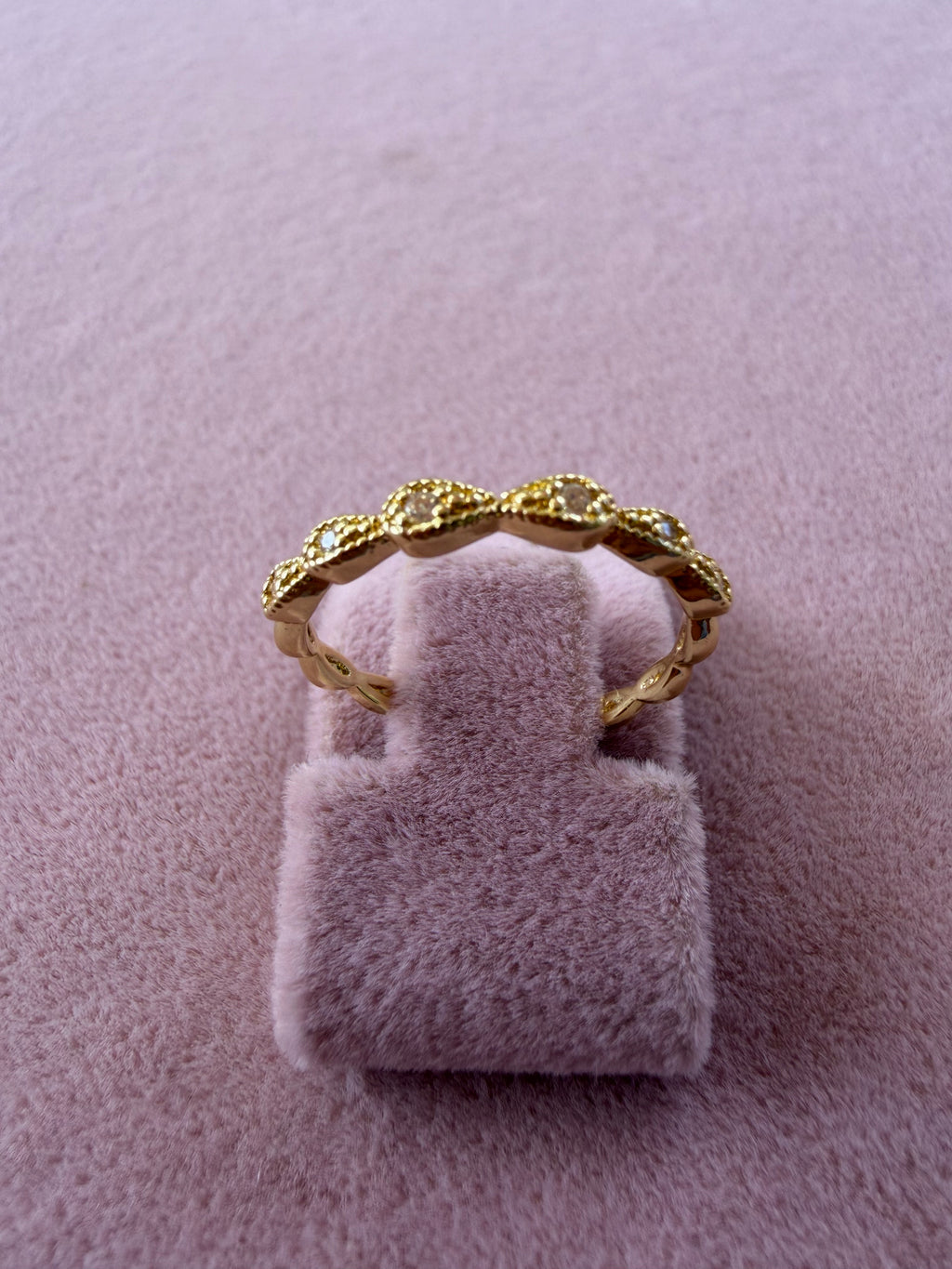 Adjustable Infinity Twist Zircon Gold Tone Ring