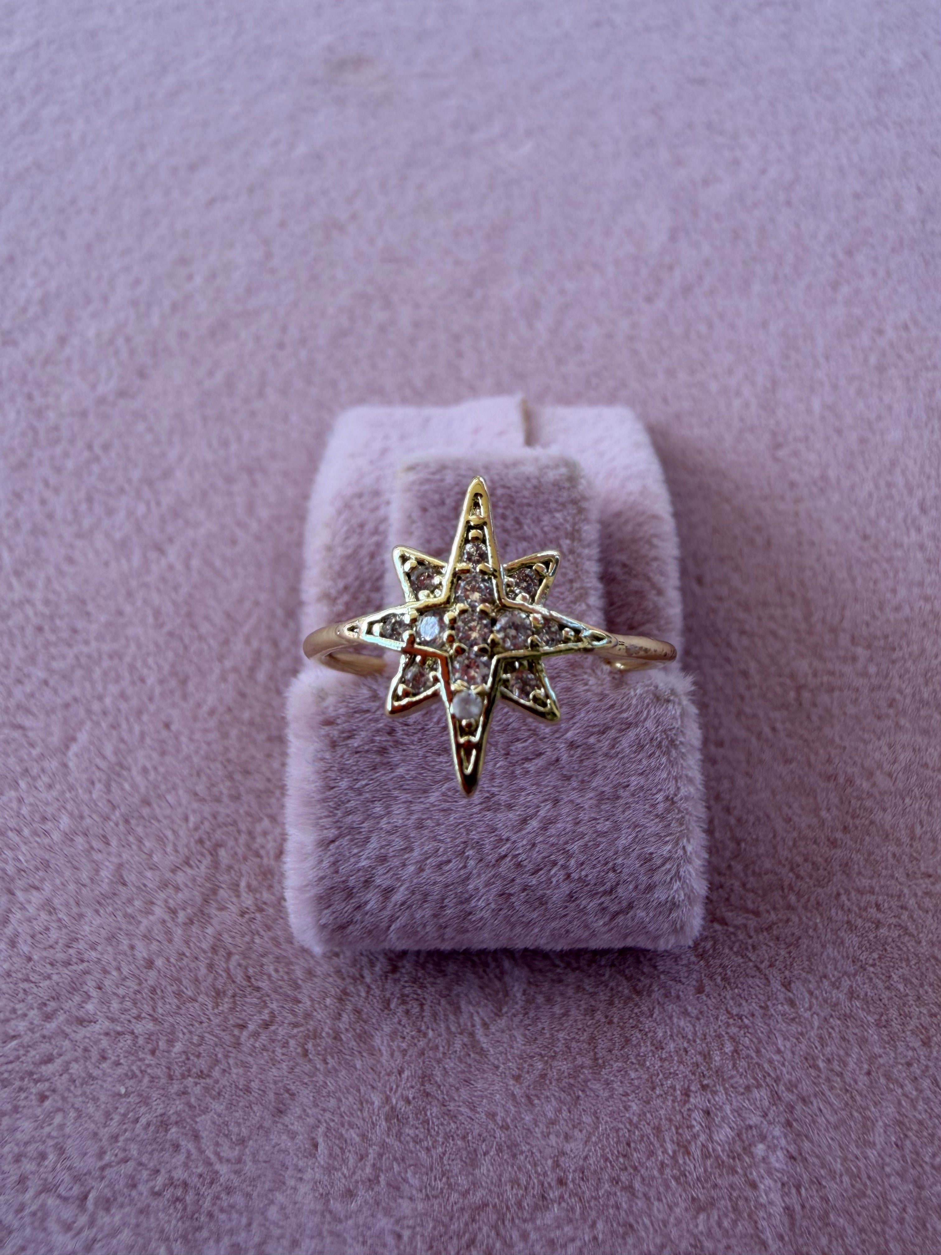 Celestial Starburst Zircon Ring