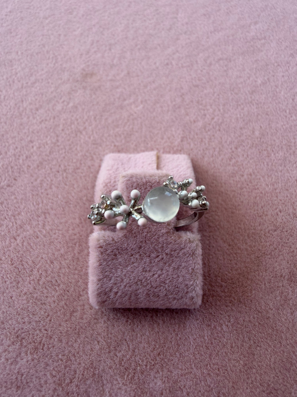 Moonlit Blossom Natural Stone Ring