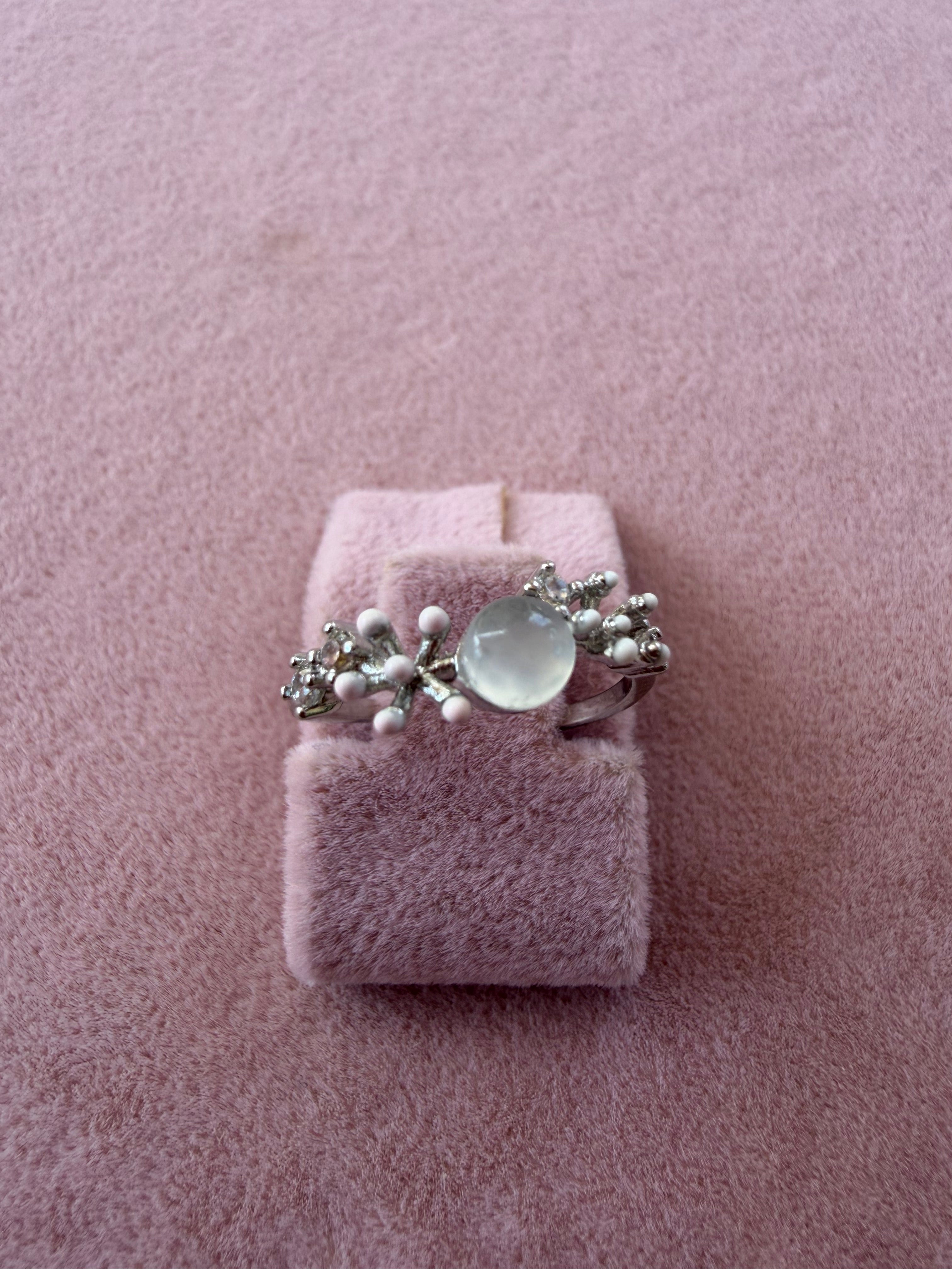 Moonlit Blossom Natural Stone Ring