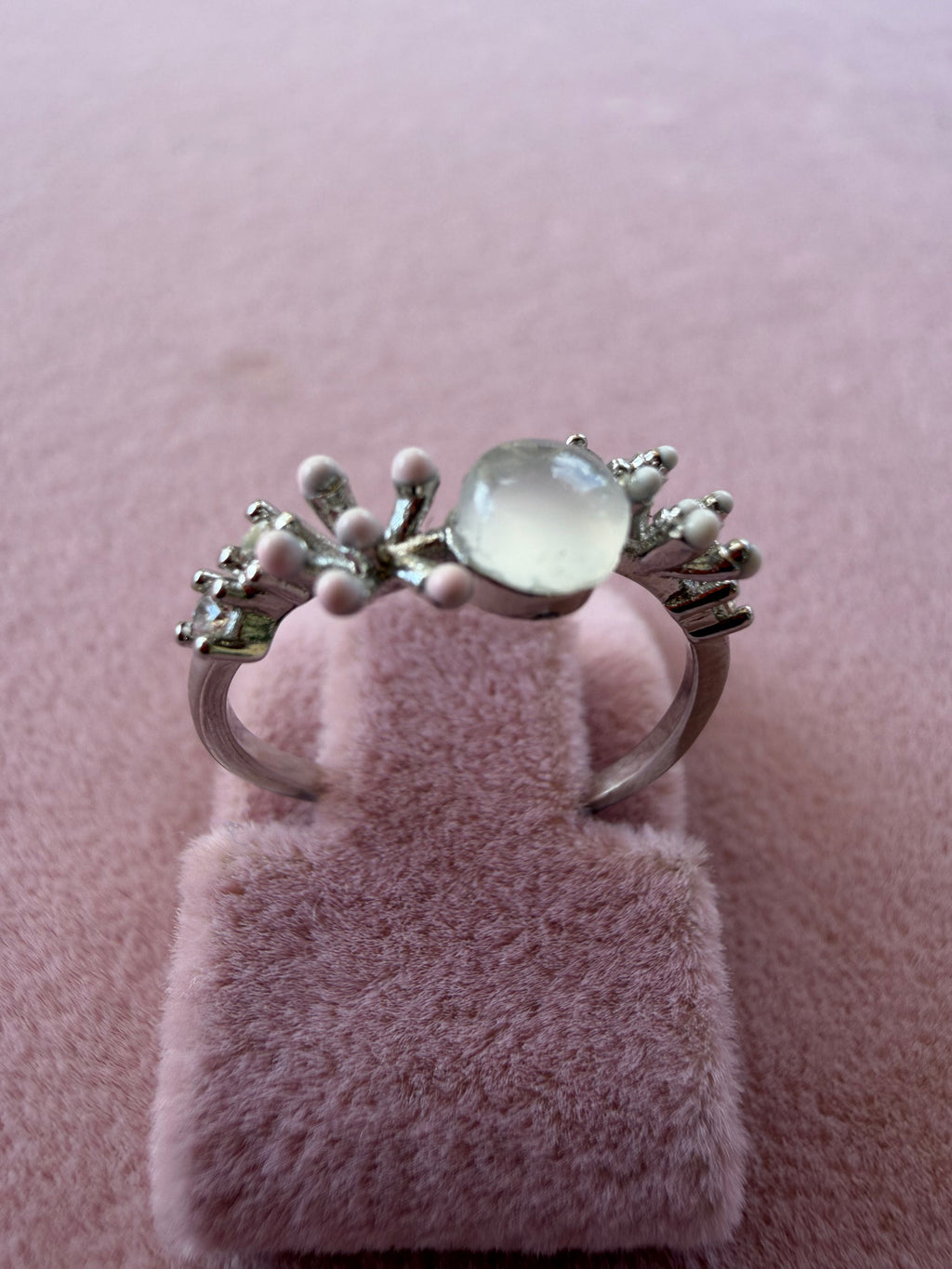 Moonlit Blossom Natural Stone Ring
