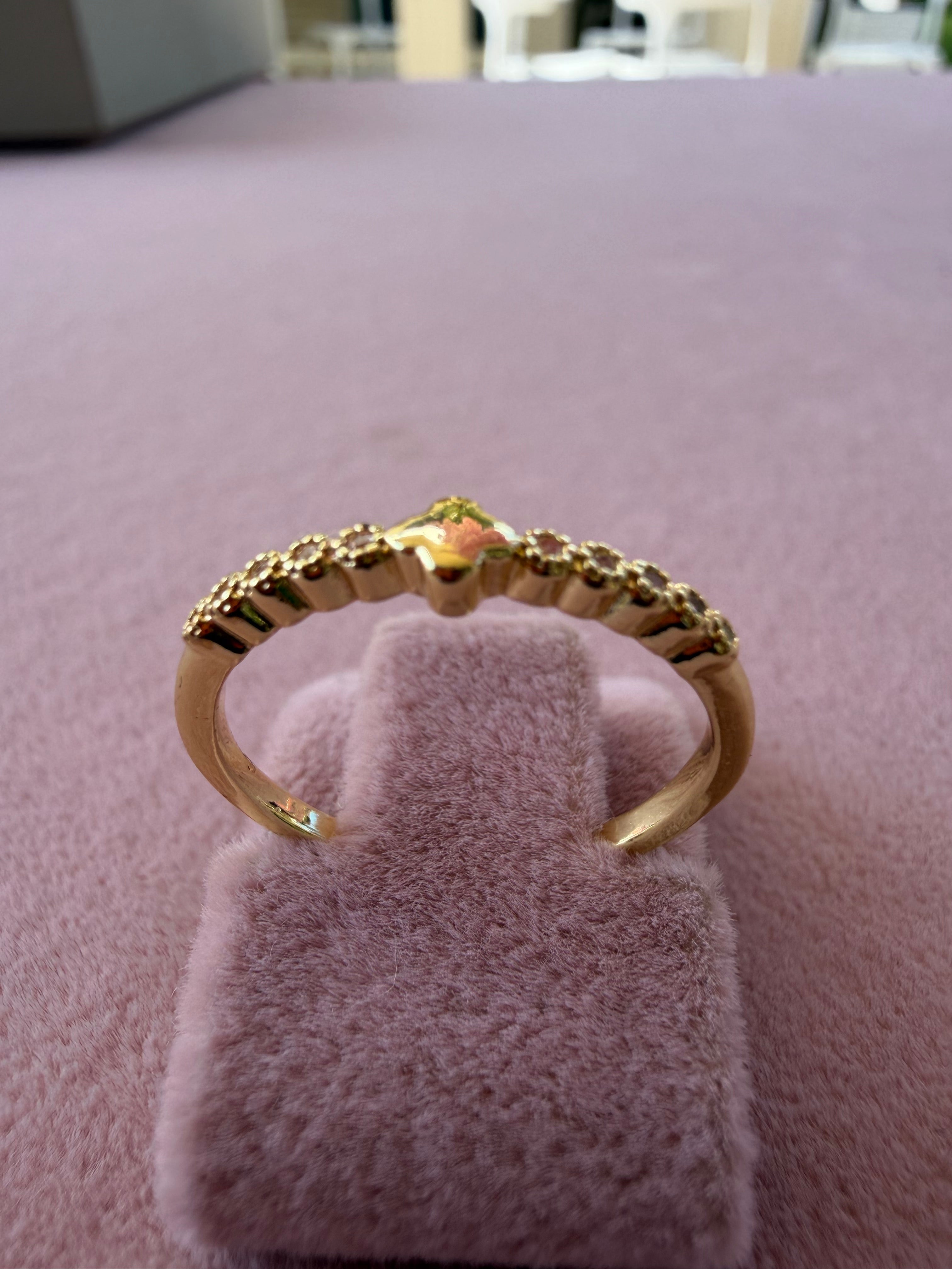 Golden Clover Sparkle Ring