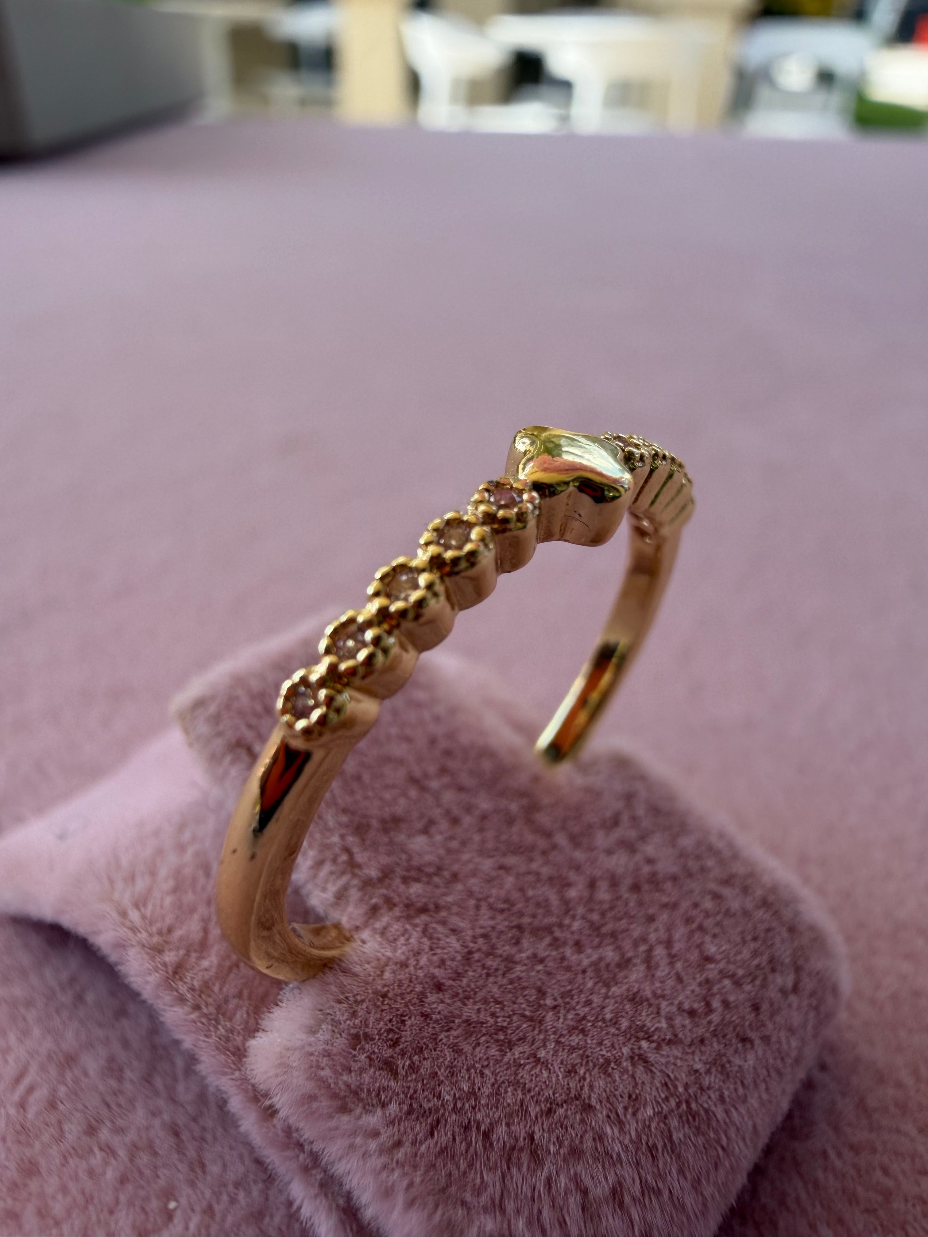 Golden Clover Sparkle Ring