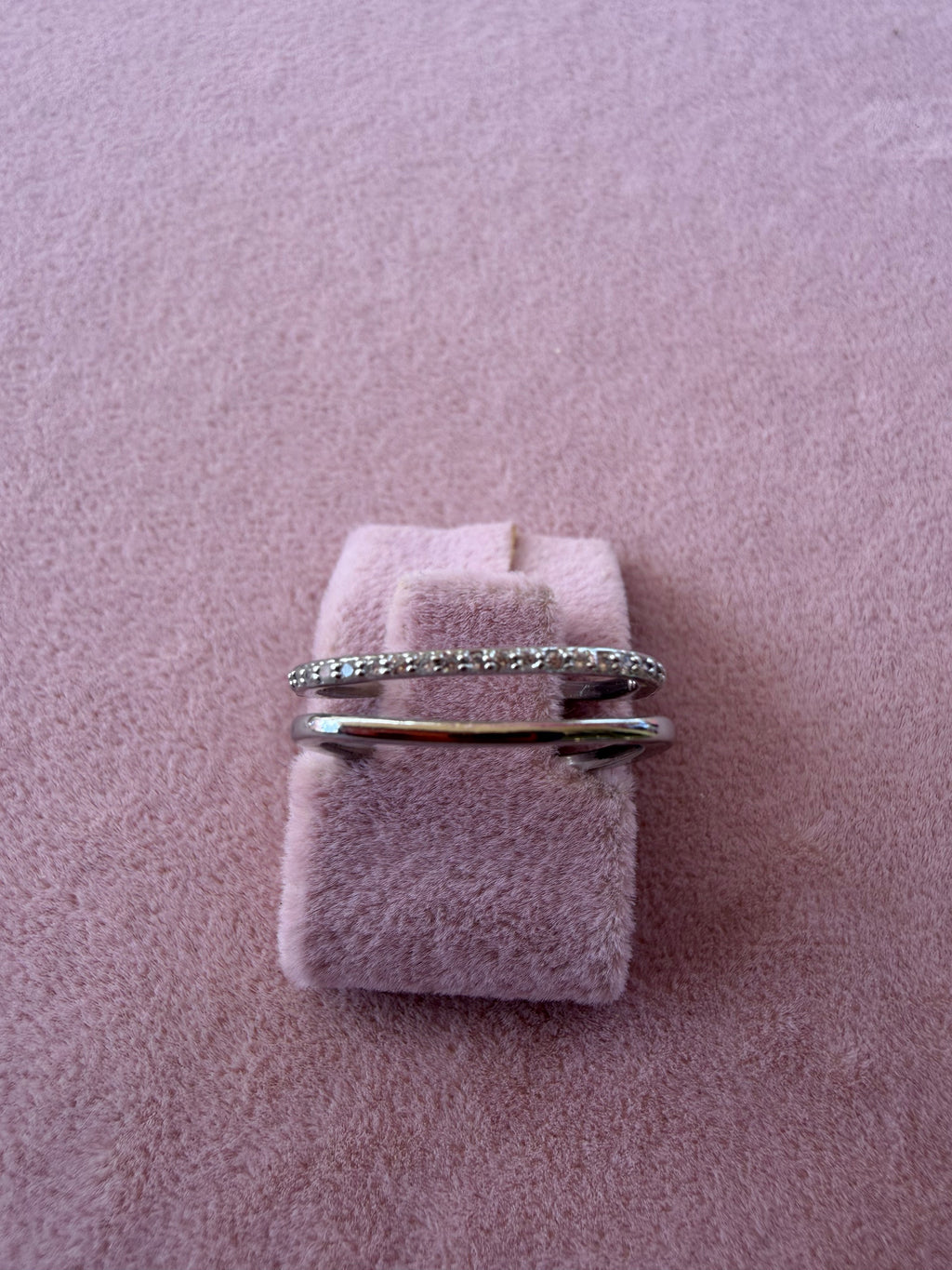 Silver Parallel Sparkle Ring