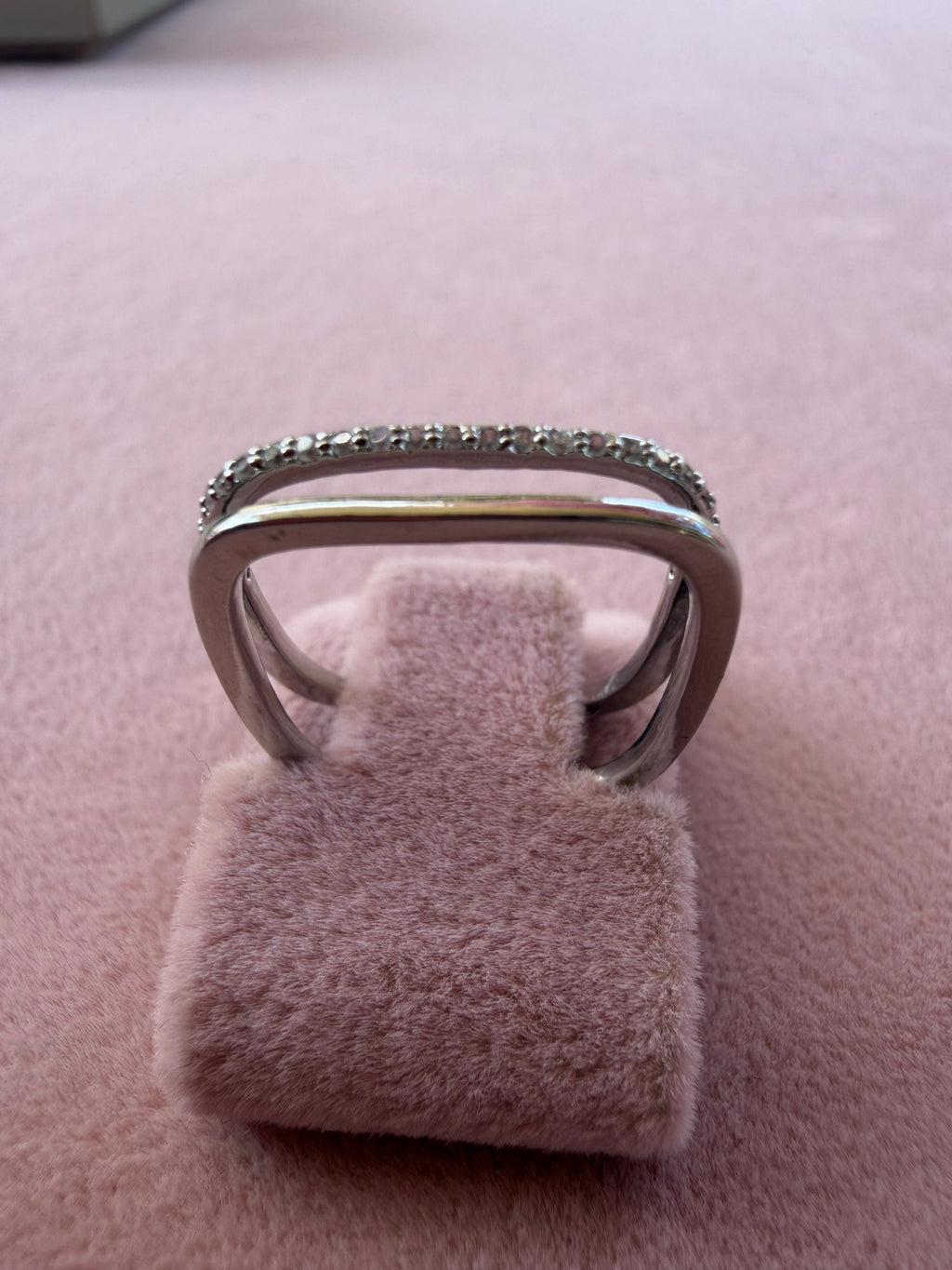 Silver Parallel Sparkle Ring