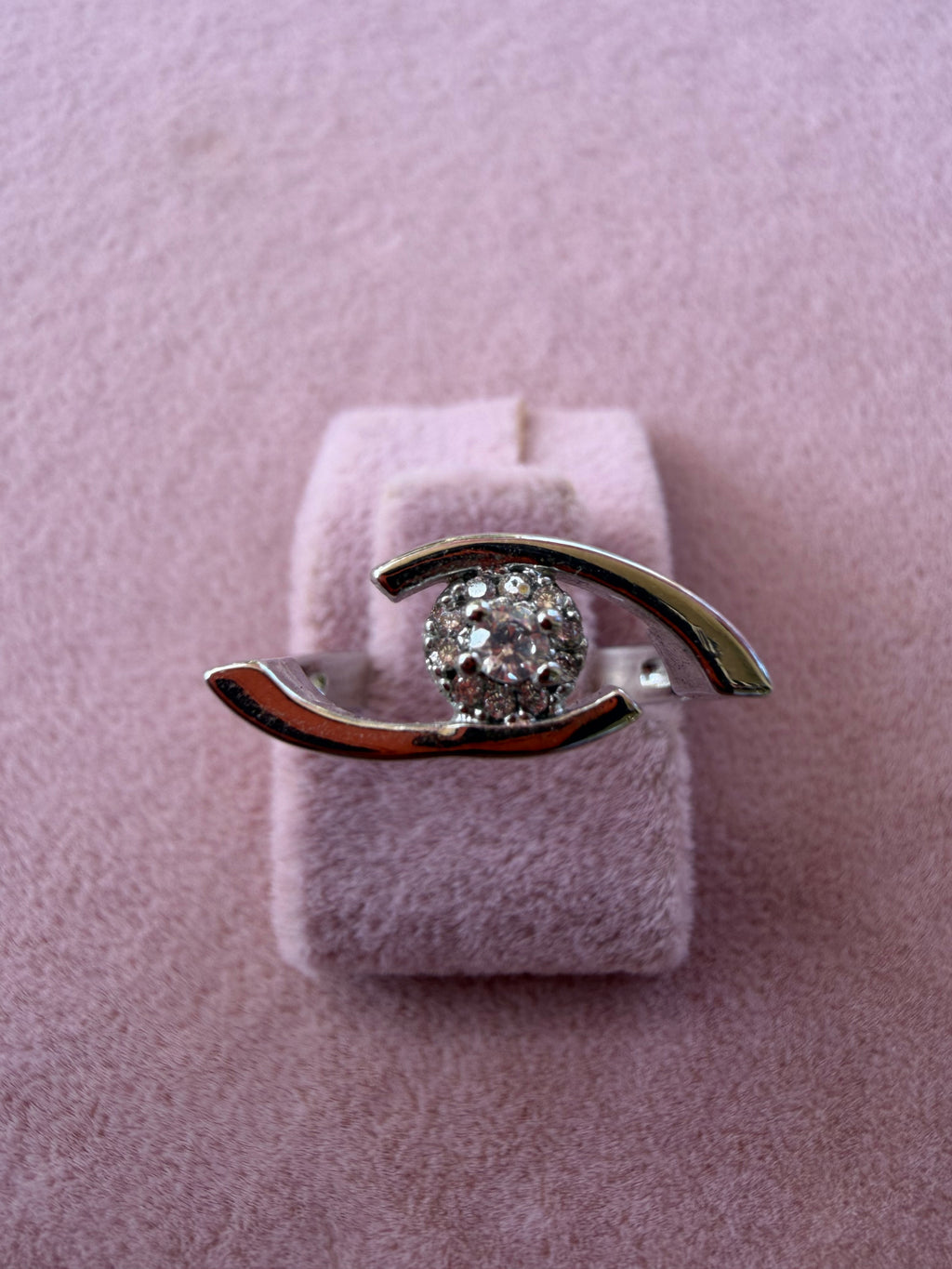 Silver Orbit Halo Ring
